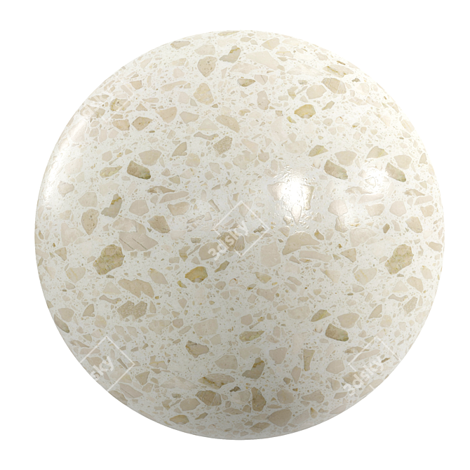 Elegant Terrazzo Marble Texture 3D model image 1