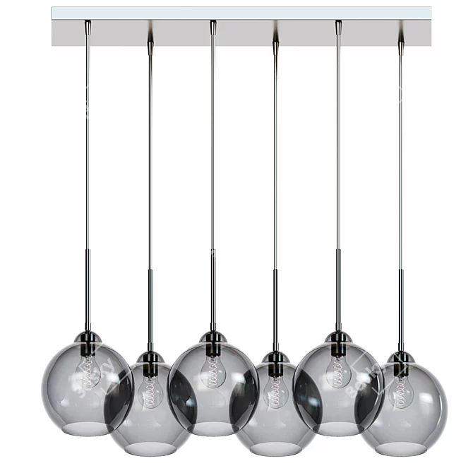 Chrome Multi Light Pendant - Sleek and Stylish 3D model image 1