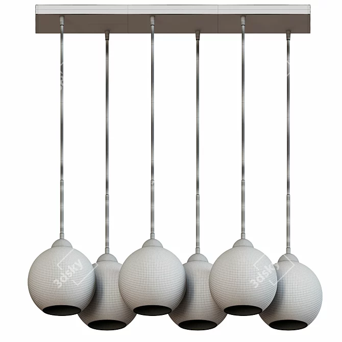 Chrome Multi Light Pendant - Sleek and Stylish 3D model image 2