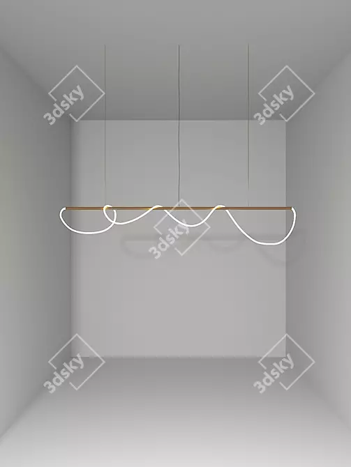 Sleek Wave Lamp 3D model image 1