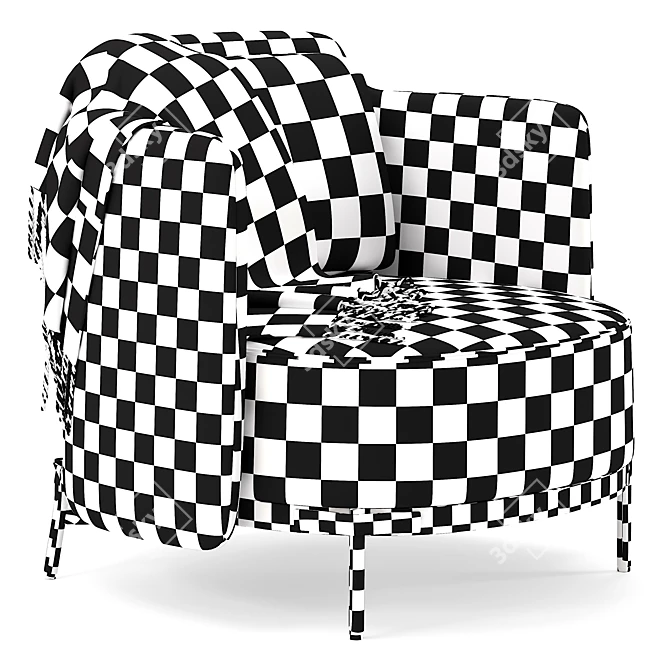 Sleek Minotti Tape Armchair 3D model image 6