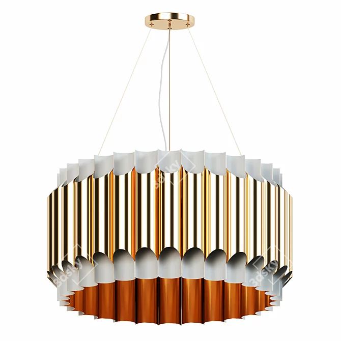 Bauhaus 32-Light Chandelier for Bars & Restaurants 3D model image 1