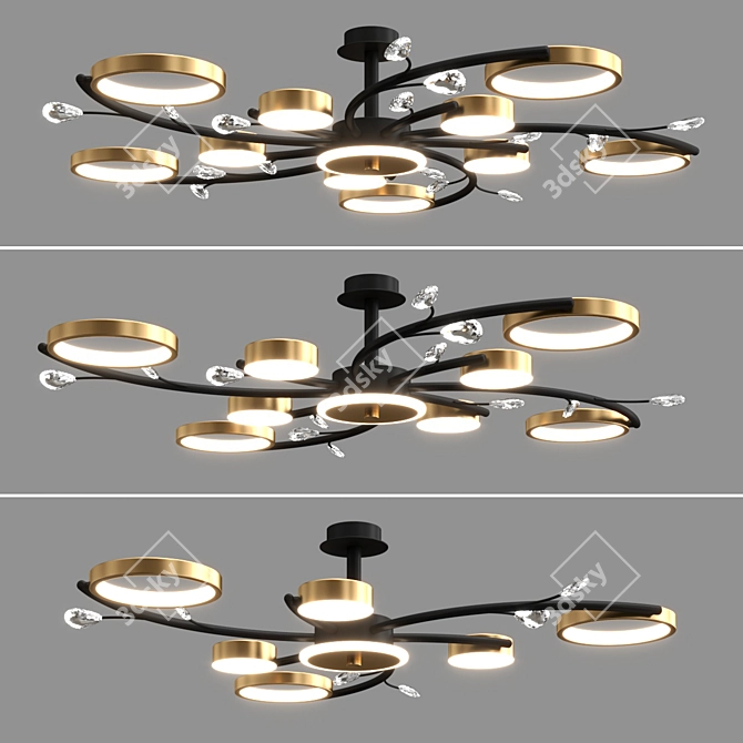 Elegant Crystal 8-Light Chandelier 3D model image 1