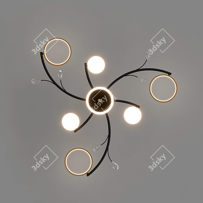 Elegant Crystal 8-Light Chandelier 3D model image 5