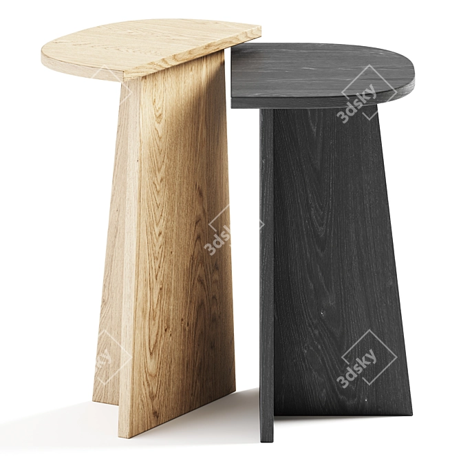 Budi Set of 2 Bedside Tables: Stylish and Functional 3D model image 1