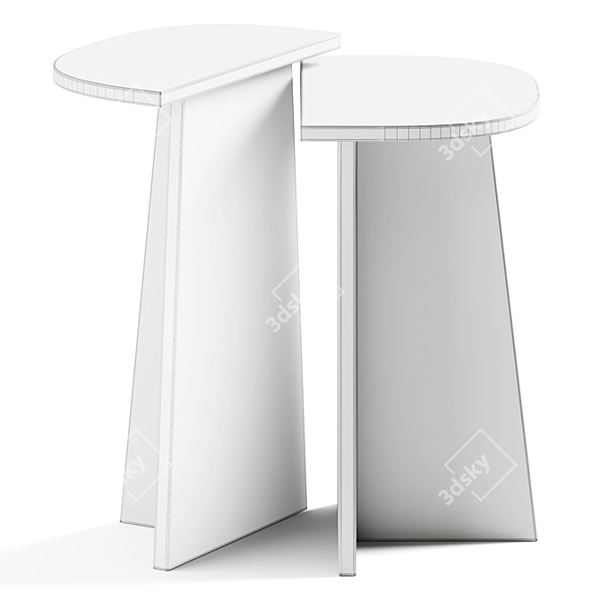 Budi Set of 2 Bedside Tables: Stylish and Functional 3D model image 2