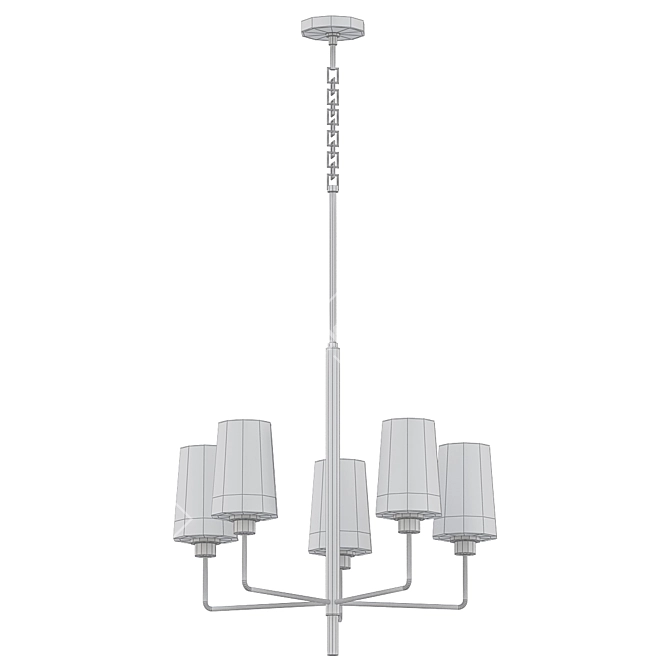 Elegant Noir/Aged Brass Dalia Chandelier 3D model image 2