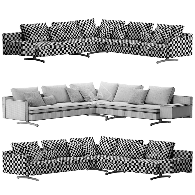 Jean-Marie Massaud Modern Sofa 3D model image 2