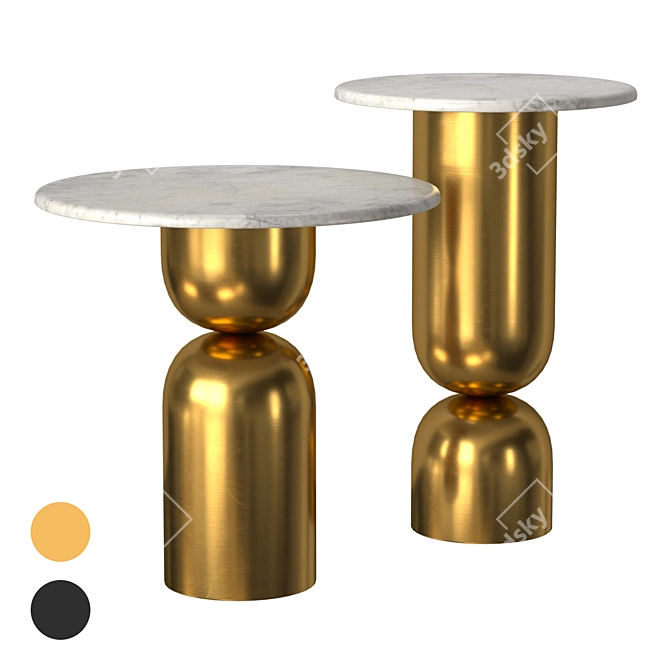 Contemporary Babel Nesting Side Tables: Sleek and Stylish 3D model image 1