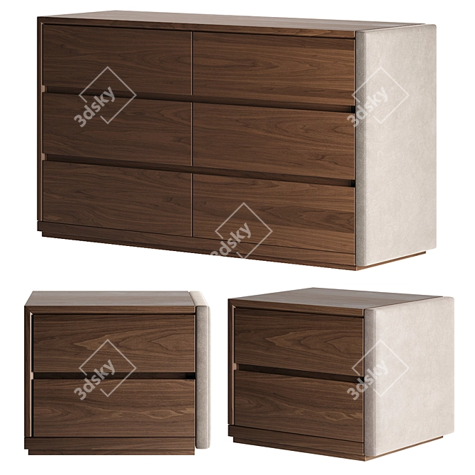 Modern Taylor Nightstand & Sideboard 3D model image 1