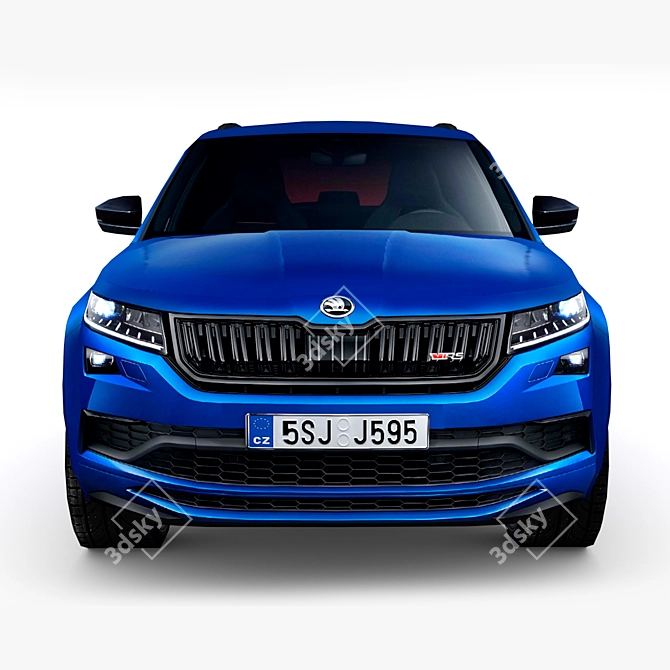 Sleek Skoda Kodiaq RS 2019: High-quality Low Poly Model 3D model image 1