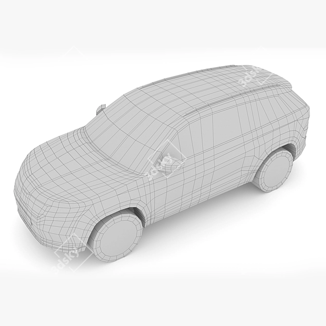 Sleek Skoda Kodiaq RS 2019: High-quality Low Poly Model 3D model image 5