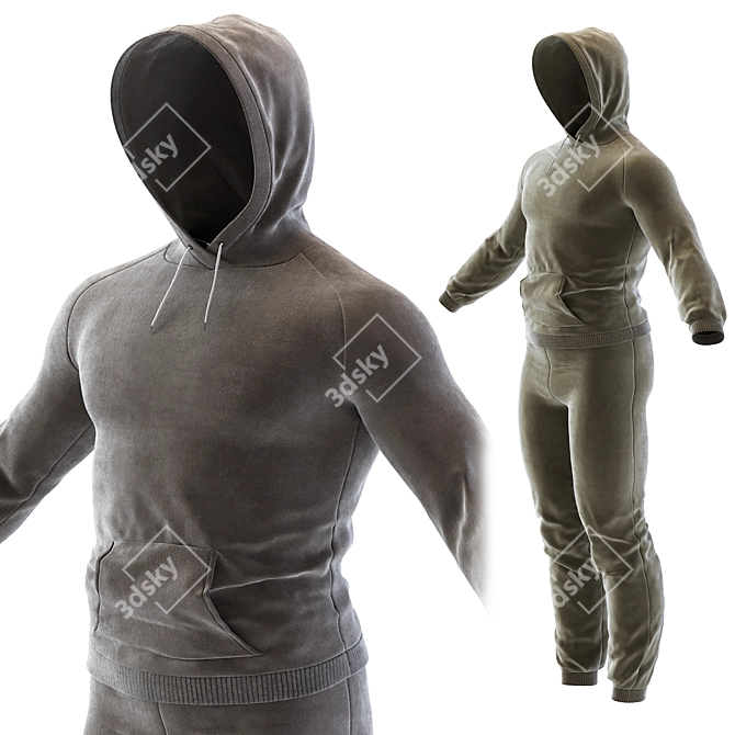 2013 Men's Tracksuit: Stylish And Comfortable 3D model image 9