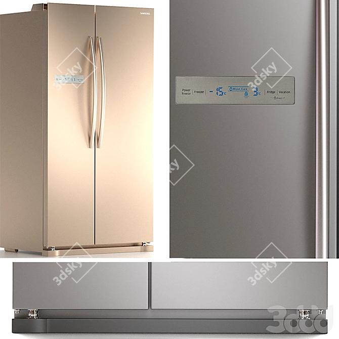 Samsung Refrigerator Set 7: RS54N3003EF, RB33A3440SA & RB30N4020B1 3D model image 3