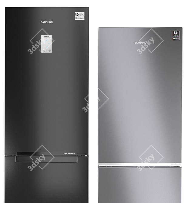 Samsung Refrigerator Set 7: RS54N3003EF, RB33A3440SA & RB30N4020B1 3D model image 4