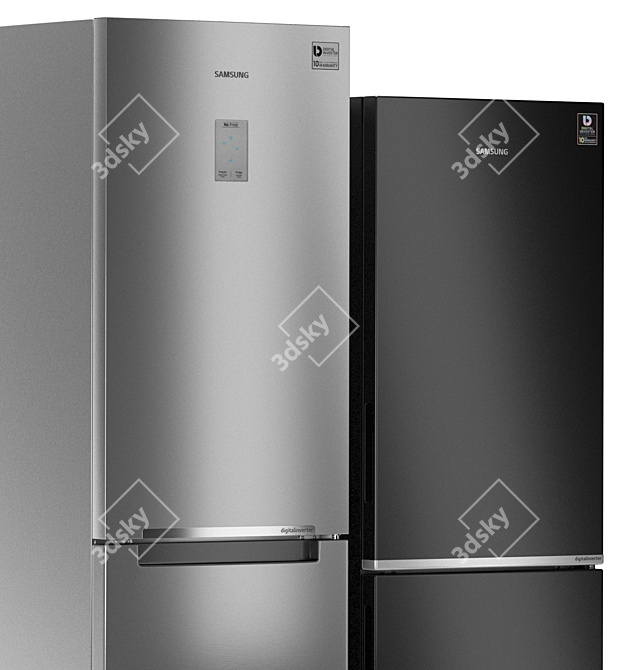 Samsung Refrigerator Set 7: RS54N3003EF, RB33A3440SA & RB30N4020B1 3D model image 5