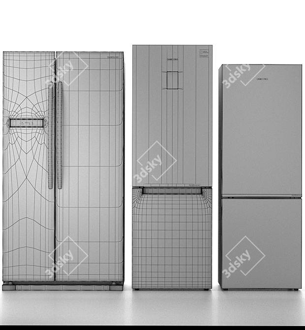 Samsung Refrigerator Set 7: RS54N3003EF, RB33A3440SA & RB30N4020B1 3D model image 7