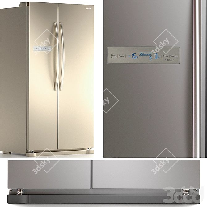 Samsung Refrigerator Set 7: RS54N3003EF, RB33A3440SA & RB30N4020B1 3D model image 9