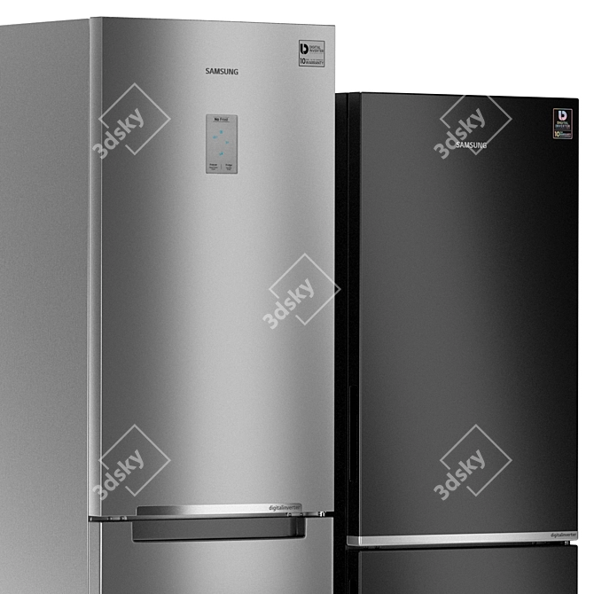 Samsung Refrigerator Set 7: RS54N3003EF, RB33A3440SA & RB30N4020B1 3D model image 16