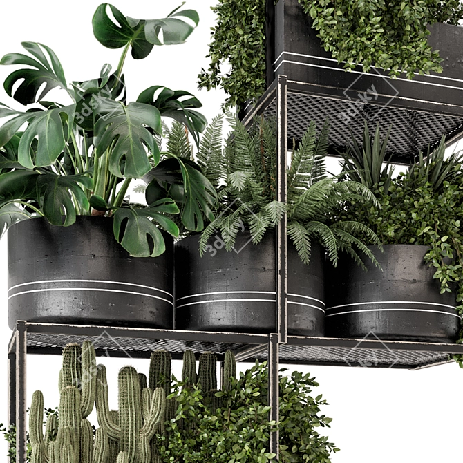 Metal Box Hanging Plants - Set 460 3D model image 3