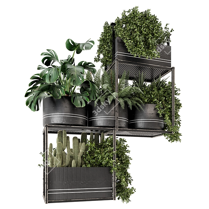 Metal Box Hanging Plants - Set 460 3D model image 6