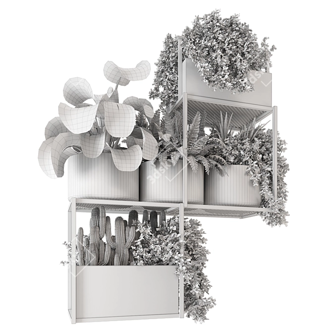 Metal Box Hanging Plants - Set 460 3D model image 7