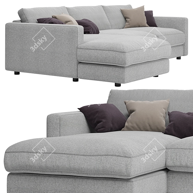 Arni Grey Corner Sofa: Stylish and Comfortable Design 3D model image 1