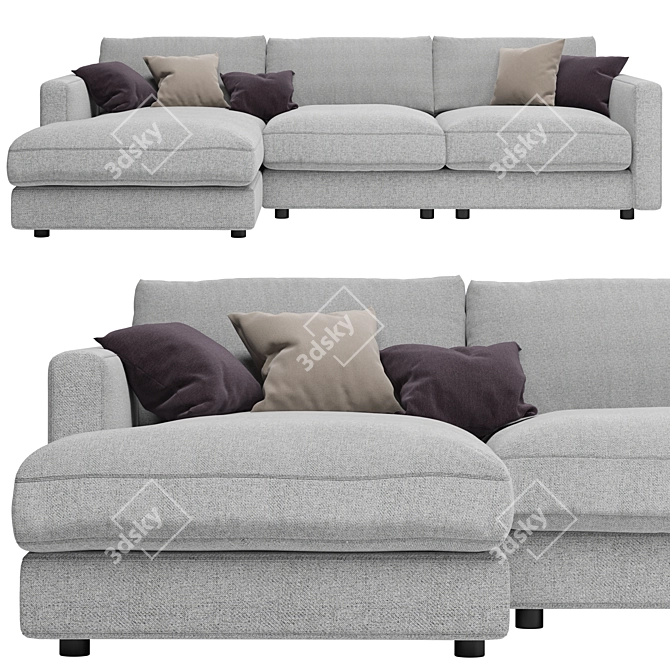 Arni Grey Corner Sofa: Stylish and Comfortable Design 3D model image 2