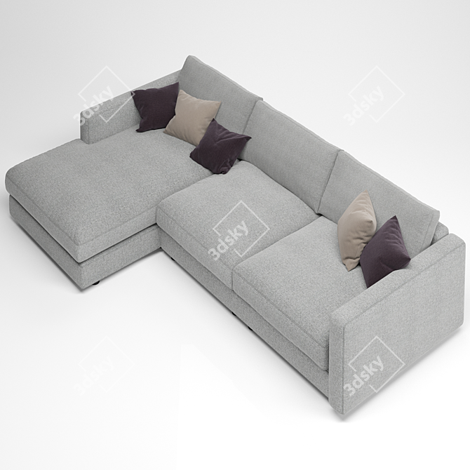 Arni Grey Corner Sofa: Stylish and Comfortable Design 3D model image 3