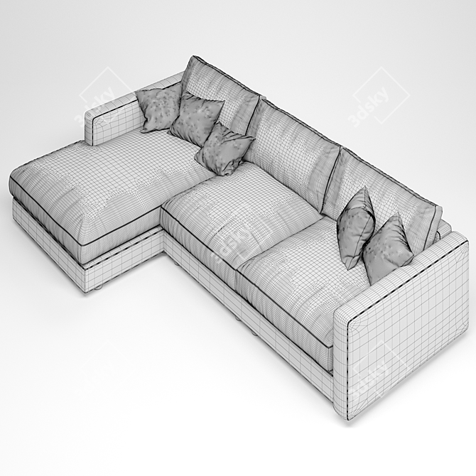 Arni Grey Corner Sofa: Stylish and Comfortable Design 3D model image 4