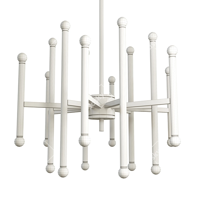 Elegant Beckham 24-Light Chandelier 3D model image 2