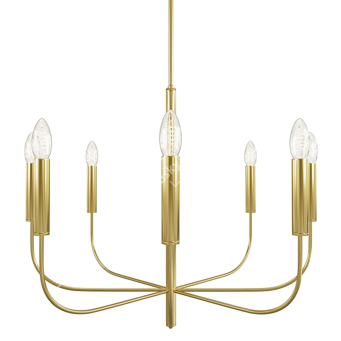 Elegant Brianna Glass Chandelier 3D model image 1