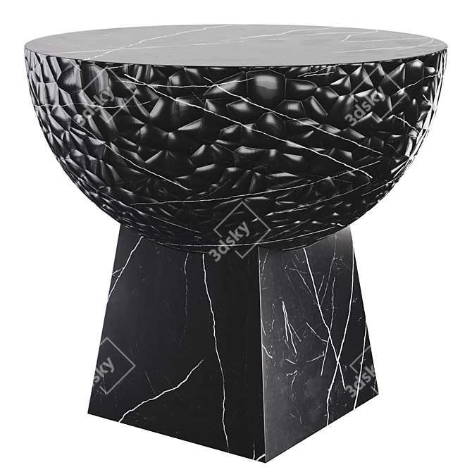 Sleek Walnut & Marble Coffee Table 3D model image 2