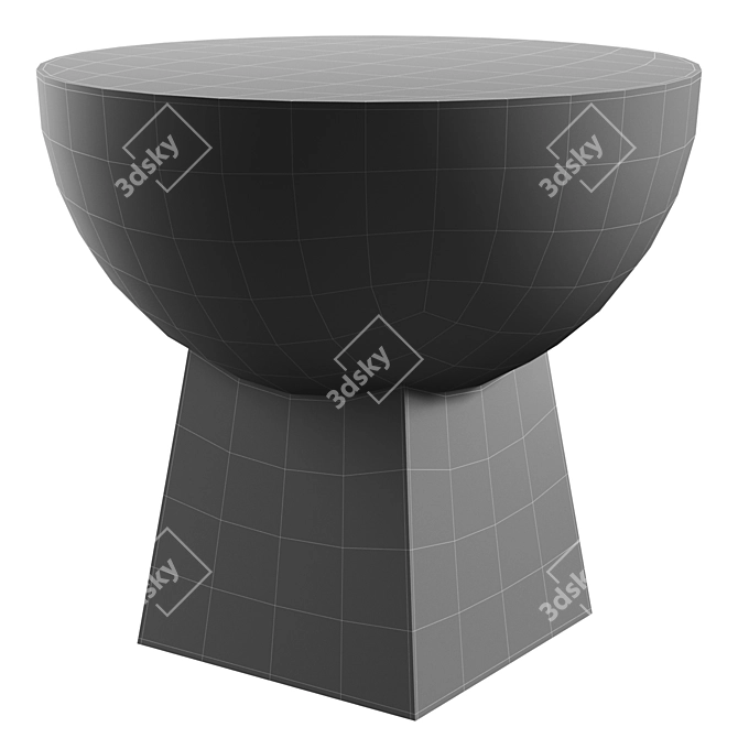 Sleek Walnut & Marble Coffee Table 3D model image 3