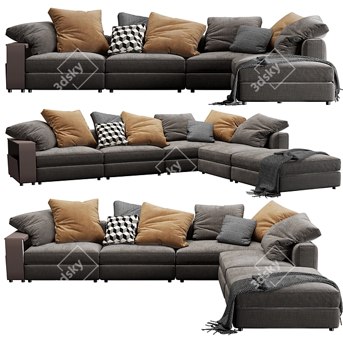 Flexform Harper Sleek Sectional 3D model image 6