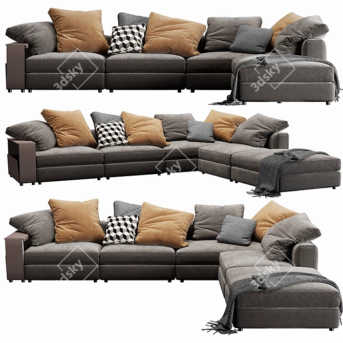 Flexform Harper Sleek Sectional 3D model image 7