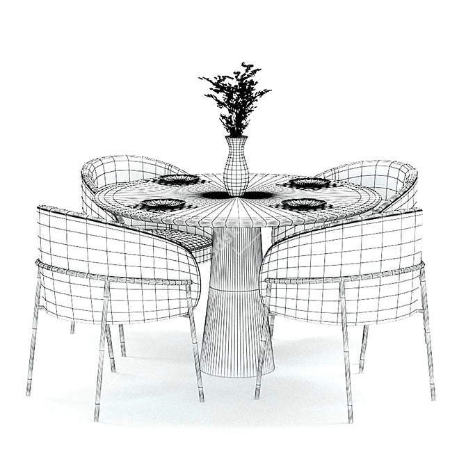 Elegant Modern Dining Set 3D model image 5