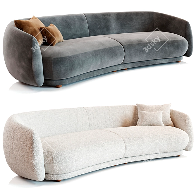 Luxurious Moroso Pacific Sofa 3D model image 1