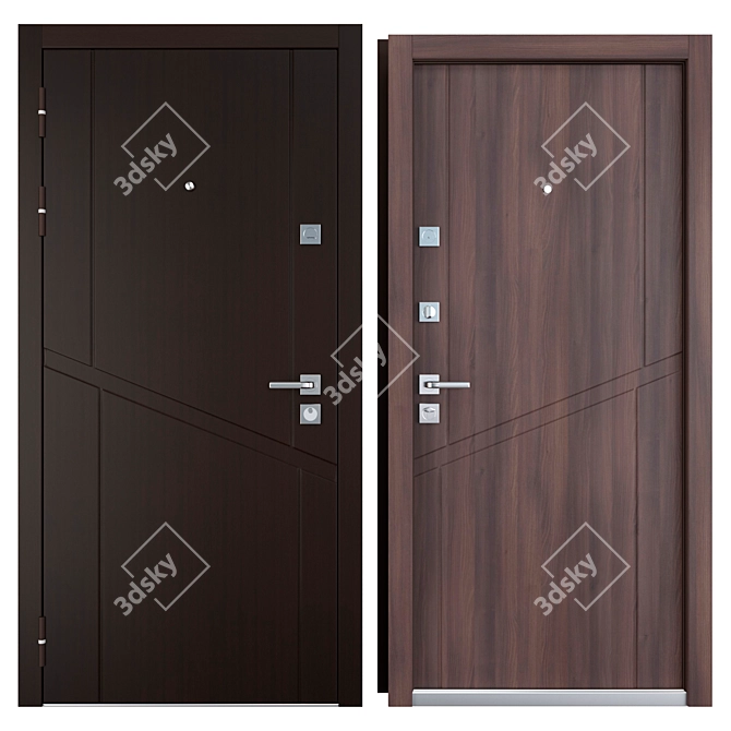 Secure and Stylish: Protekt (Favorit) Metal Entrance Door 3D model image 3