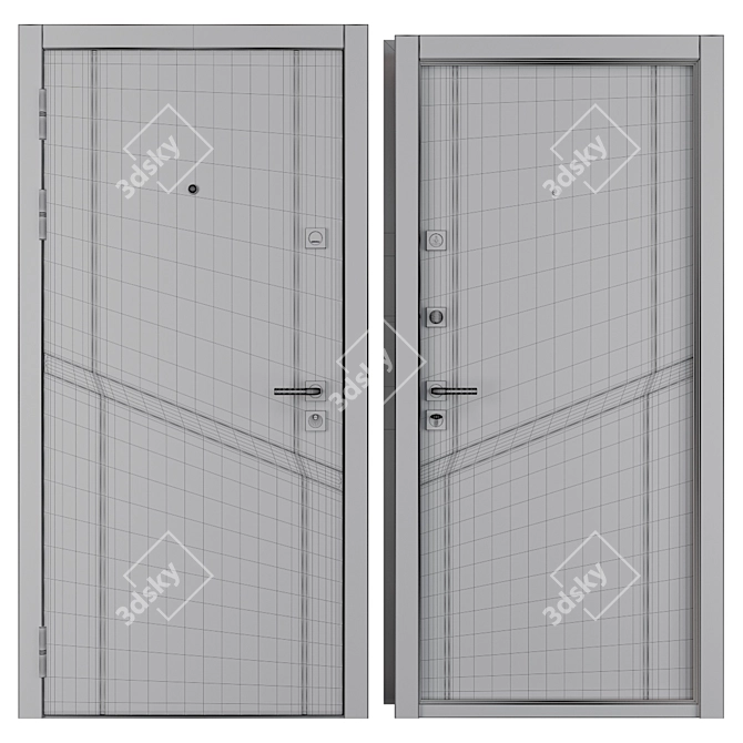 Secure and Stylish: Protekt (Favorit) Metal Entrance Door 3D model image 4