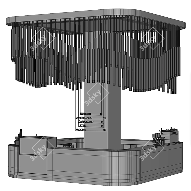 Modern Coffee House Design 3D model image 6