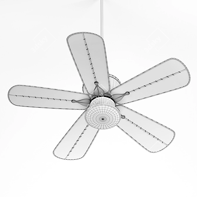  Modern Ceiling Fan with Light 3D model image 5