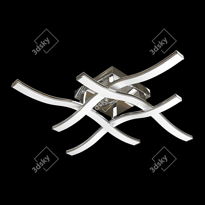  Modern Chrome LED Chandelier 3D model image 2