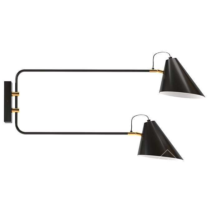 Modern Club Double Wall Lamp 3D model image 1