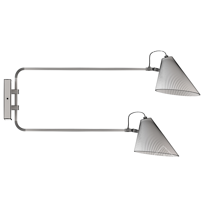 Modern Club Double Wall Lamp 3D model image 2