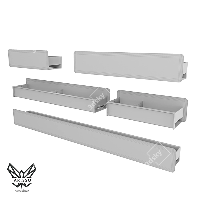 Arisso Fly Bathroom Shelf: Stylish and Customizable 3D model image 7