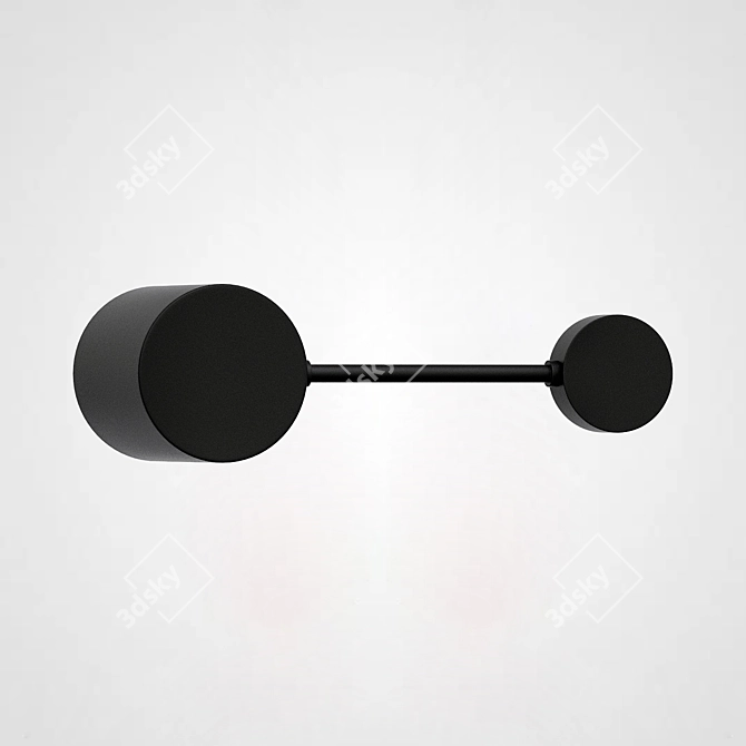 Industrial Black Wall Lamp - VIA PIN 3D model image 2