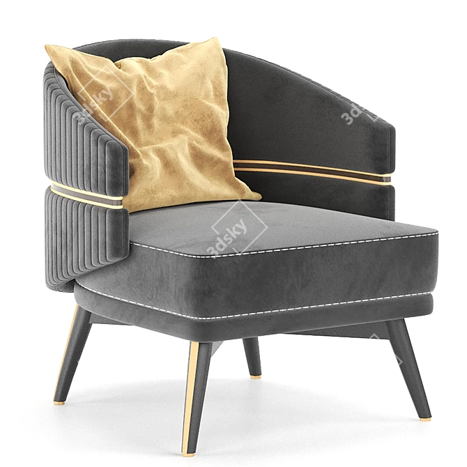 Billy Armchair: Sophisticated Comfort by Aster 3D model image 4