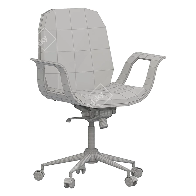 Elegant Walnut Office Chair 3D model image 2