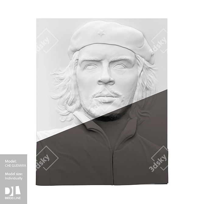 Revolutionary Che Guevara Relief 3D model image 1